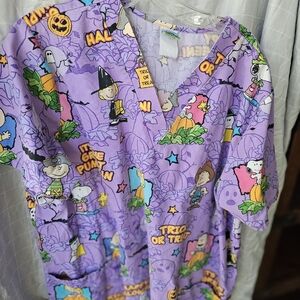 SB Scrubs Halloween Purple Women's Top